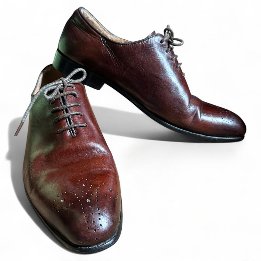 Ace Marks Wholecut Oxford Brown Leather Medallion Dress Shoes 43 9.5 GQ-core